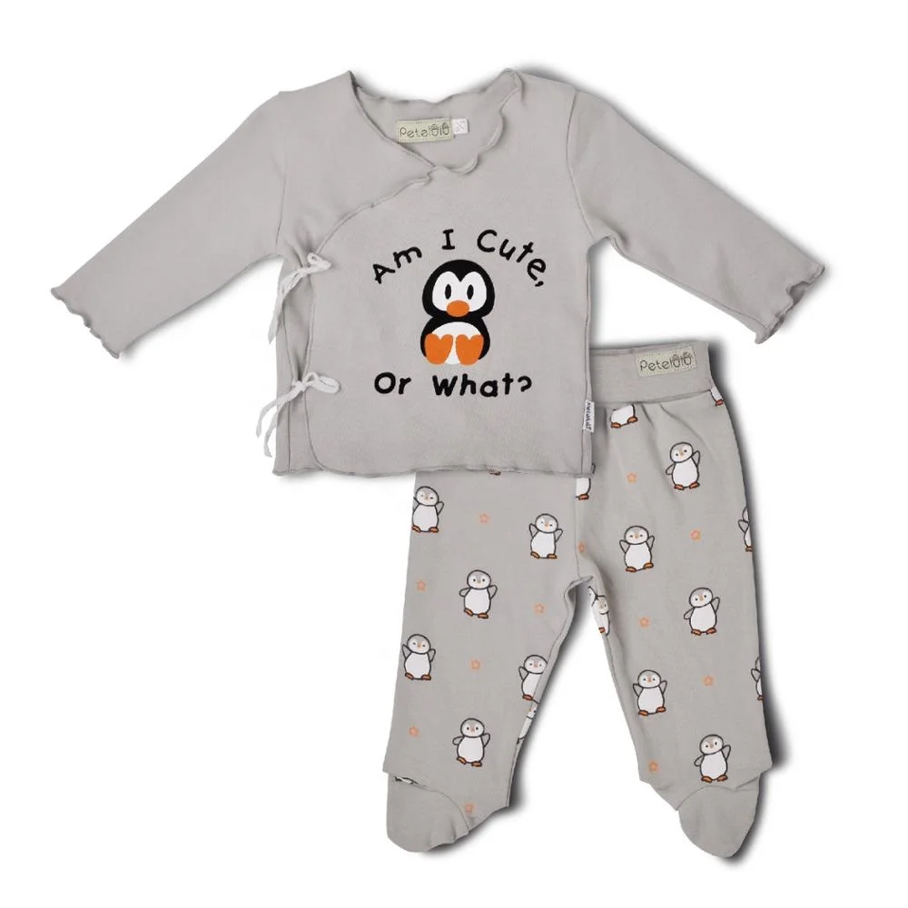 Wholesale 100% Cotton Baby Clothes Set Penguin Unique Cotton Newborn Baby Gift Sets Baby Clothes Boys 0-3 Month