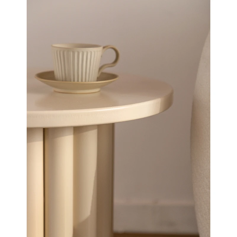 Designer Home Furniture Simple Modern Nordic Living Room Round White Wooden Coffee Side Table