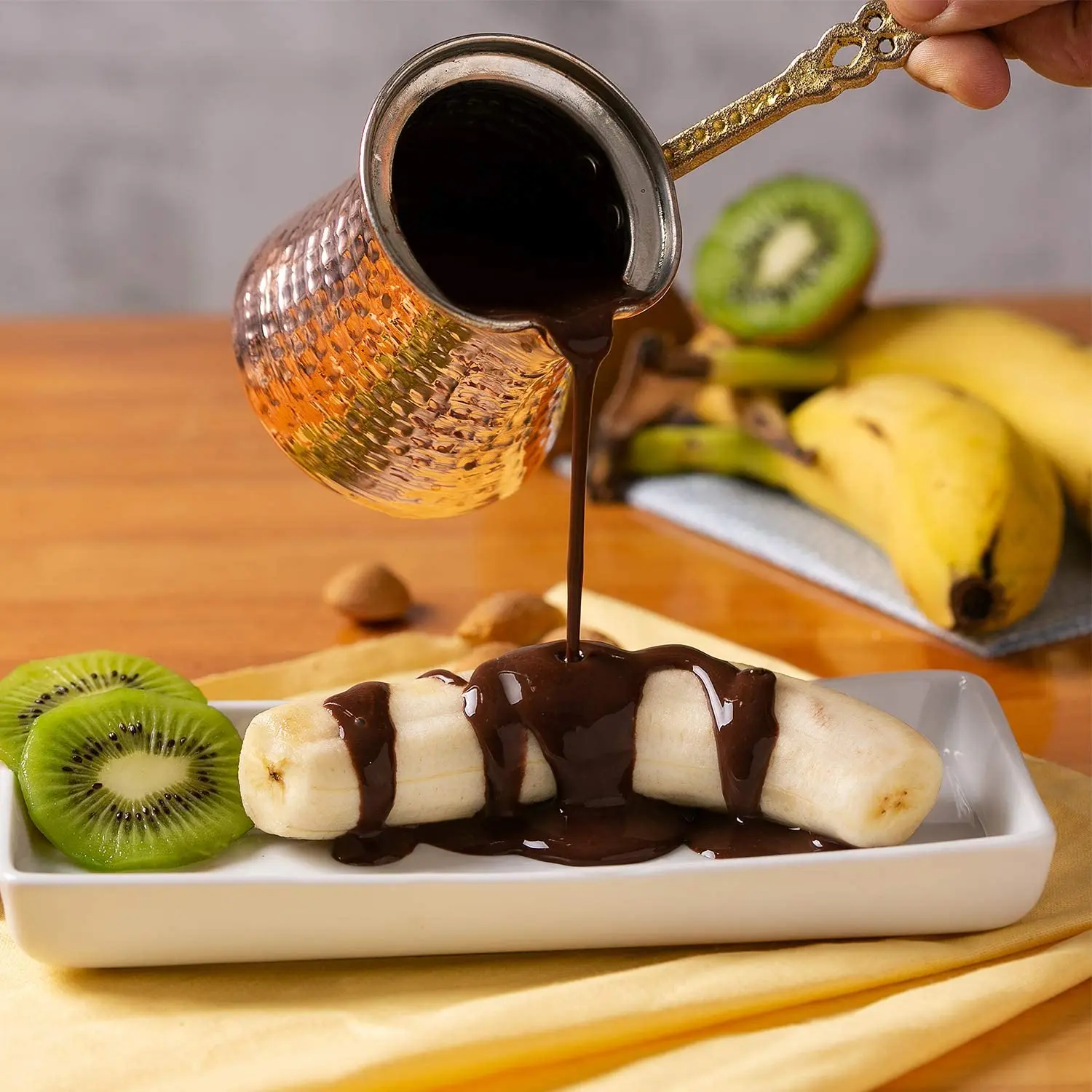 Sample Available 330ml Turkish Coffee Pot Greek Arabic Coffee Maker Hammered Aluminum plated copper Pot Stove Top Coffee Maker