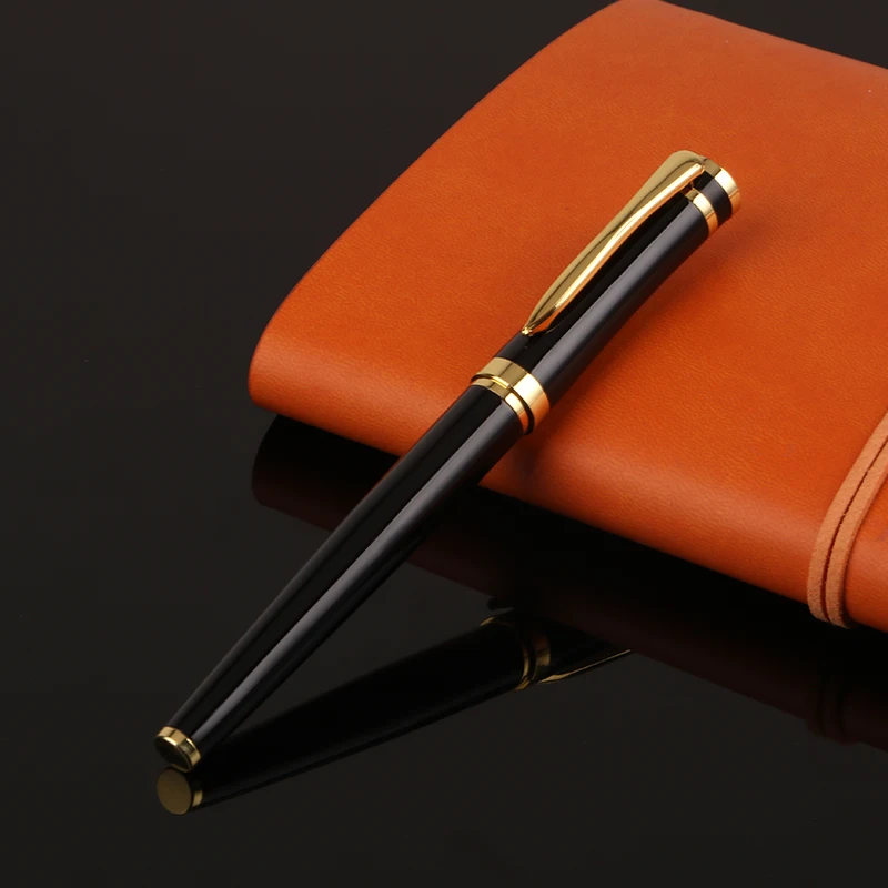Promotional Product Red Black Gold Metal Ink Fountain Pen Durable Calligraphy Luxurious Pens for Business