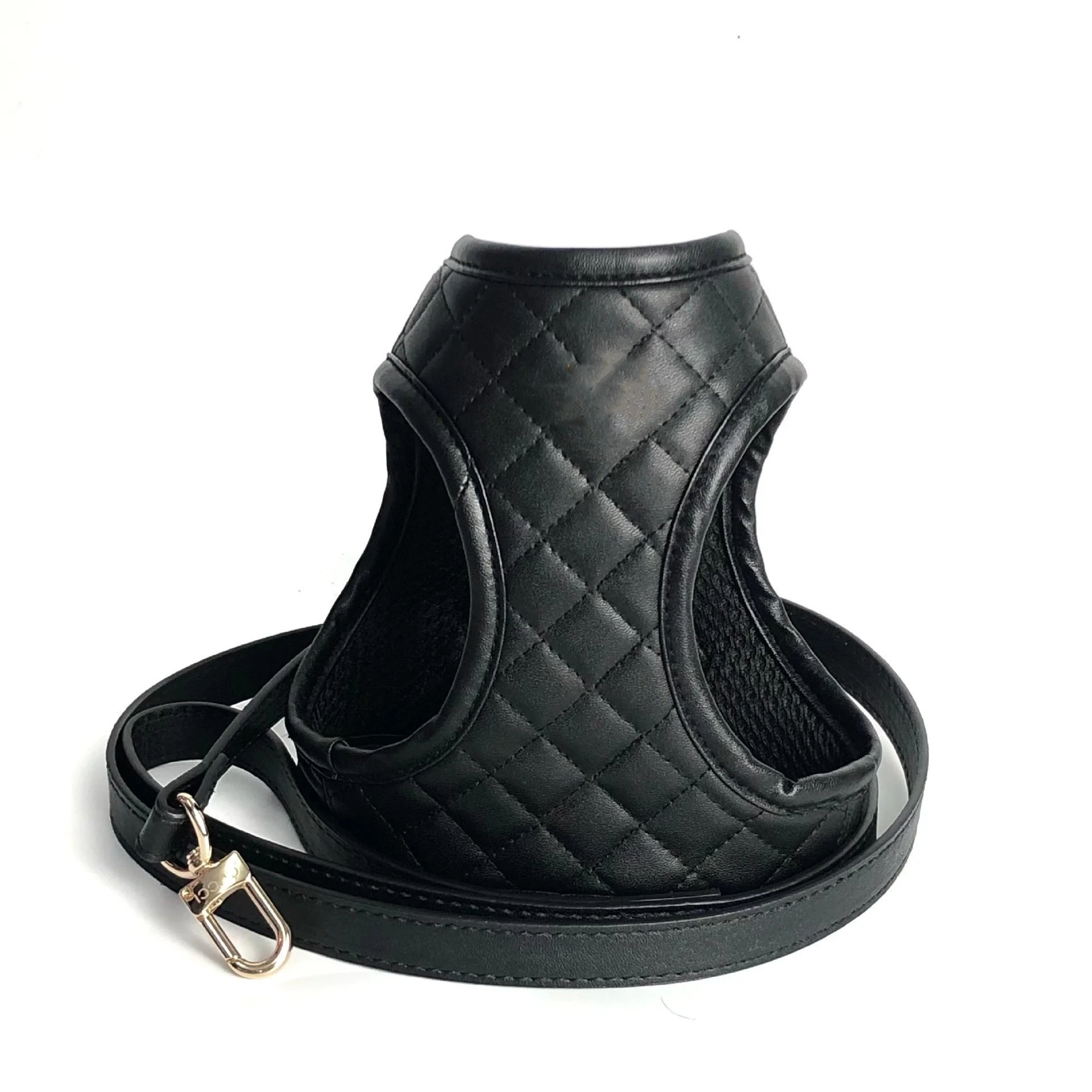 Wholesale Small MOQ PU Leather Name Brand Fashion Designer Pet Harness Leash Set Custom Dog Harness Luxury
