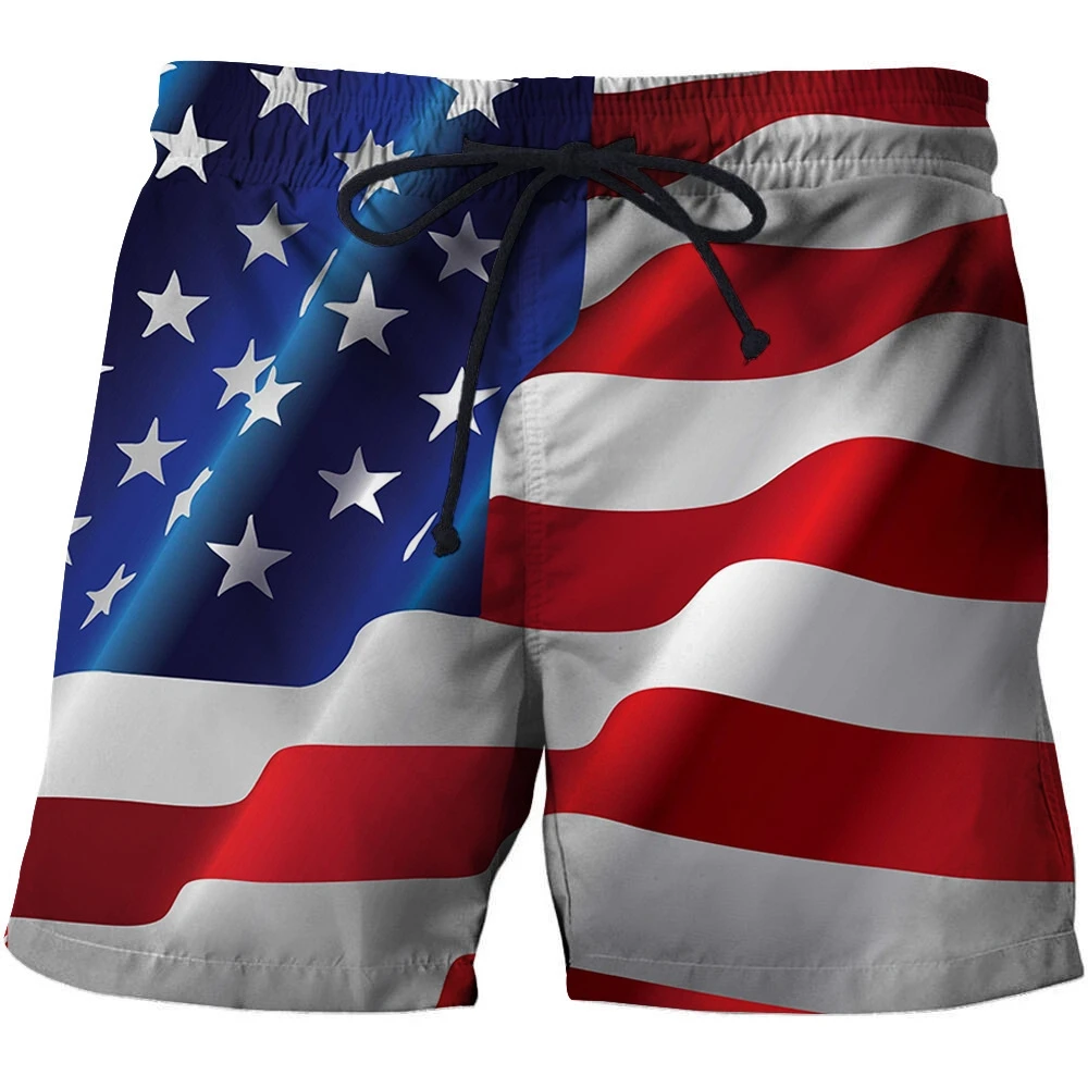 American Flag Muay Thai Shorts Combat Fight MMA Boxer Boxing Trunks