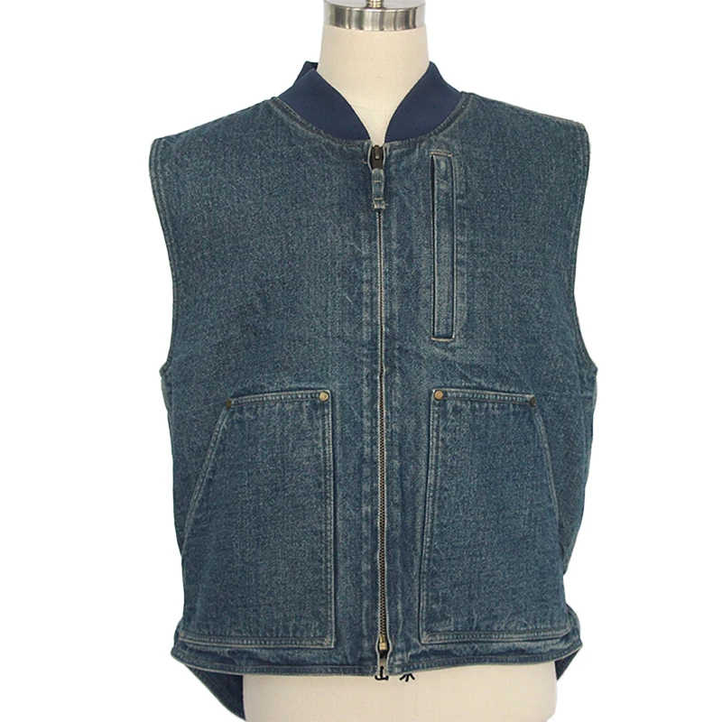 Sleeveless Denim Blue Vest Wear Custom Vest For Men Or Women