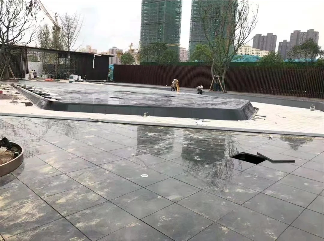 dark granite fountain Black Galaxy exterior granite for waterfall flooring pool tiels