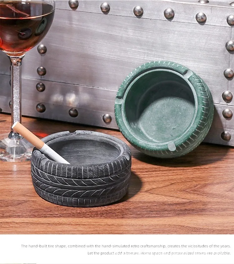 2024 New Personality Home Industrial Style Portable Retro Old Creative Home Tire Ashtray