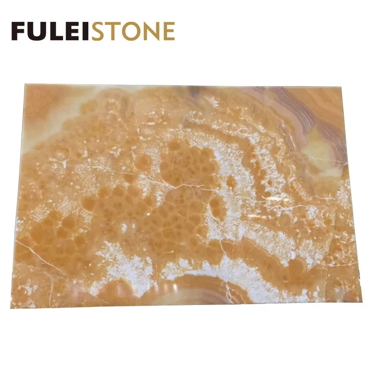 Polished of Orange Onyx used for wall