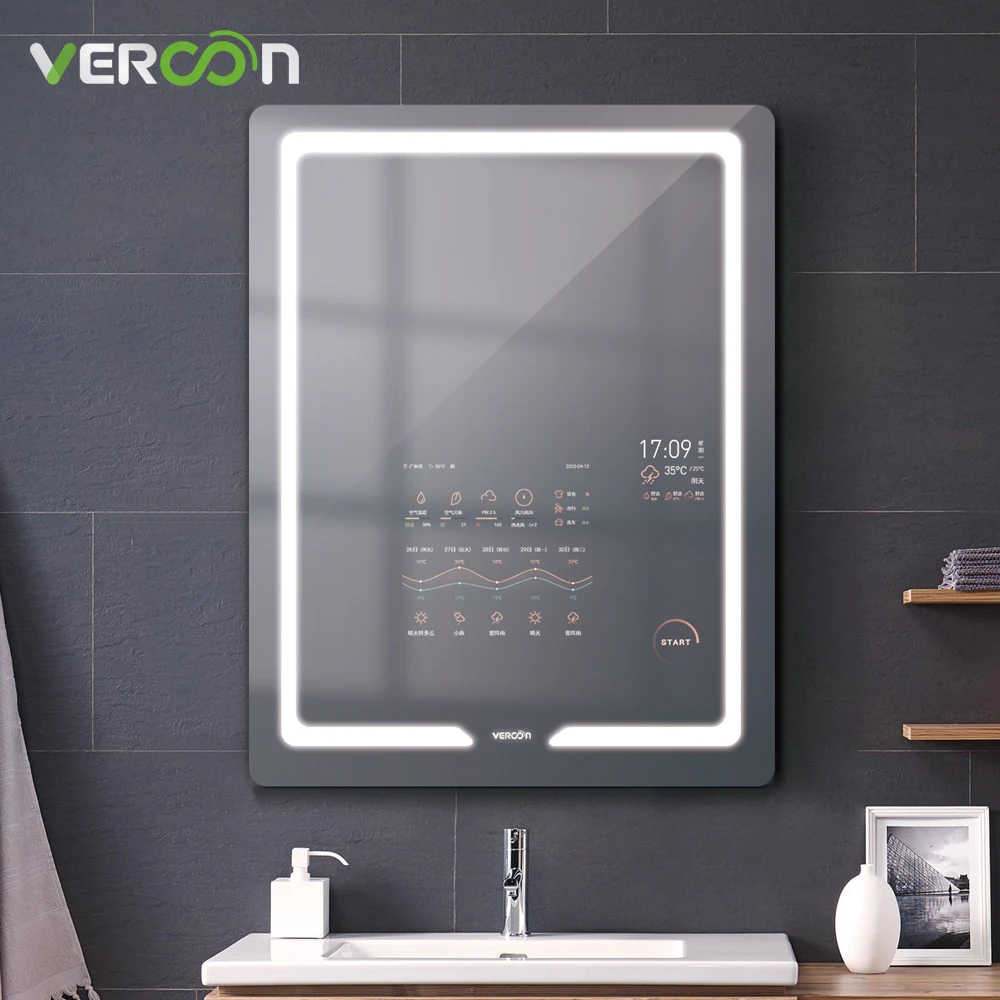 Vercon Factory Price Vercon Sensor Smart LED Bathroom Mirror Android Smart Home Magic Mirror