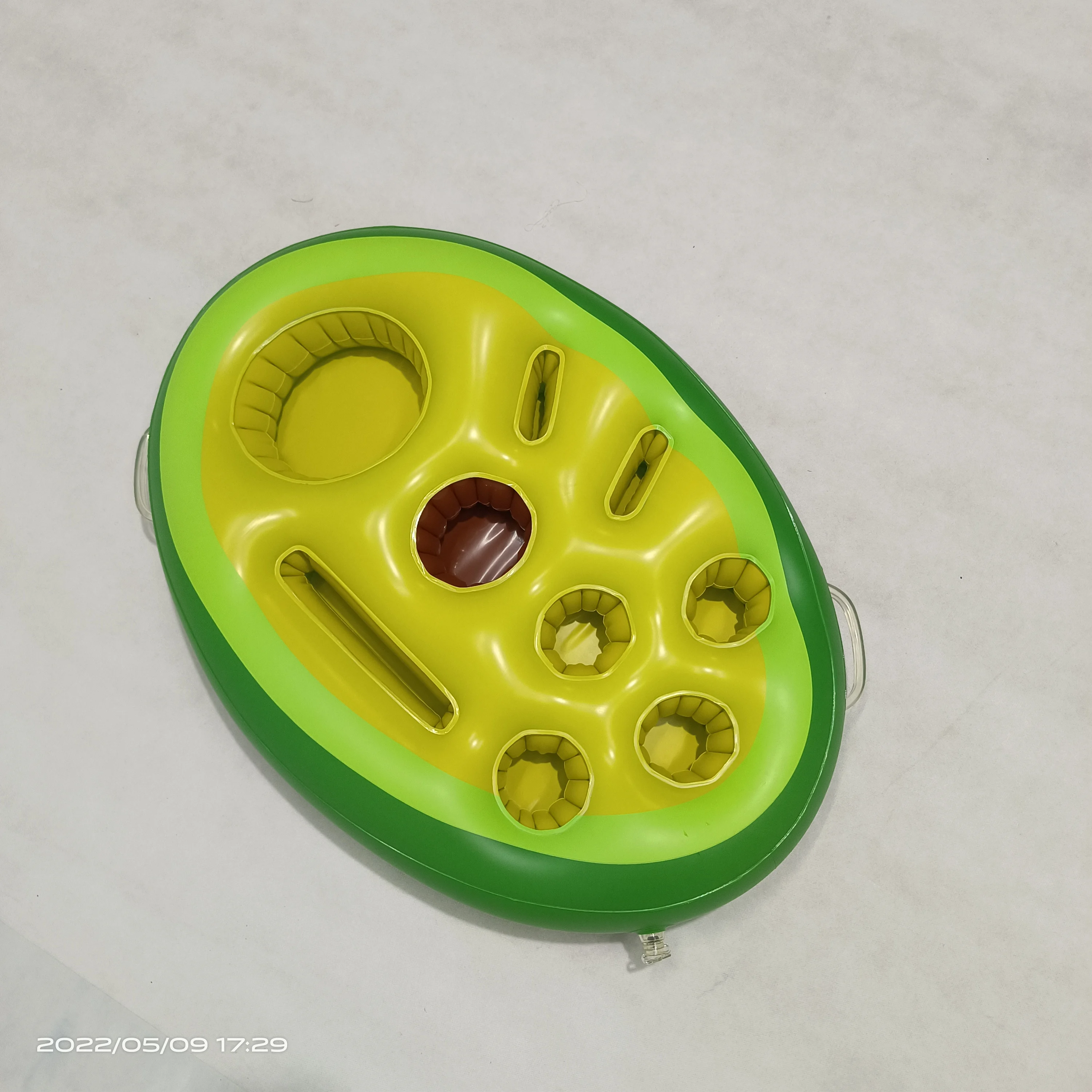 Custom inflatable avocado pool float drink holder for pool&hot tub