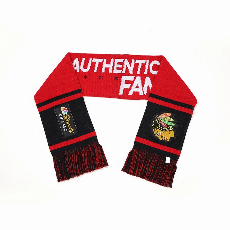 Оригинальный дизайн, логотип 100%, акриловый вязаный футбольный шарф