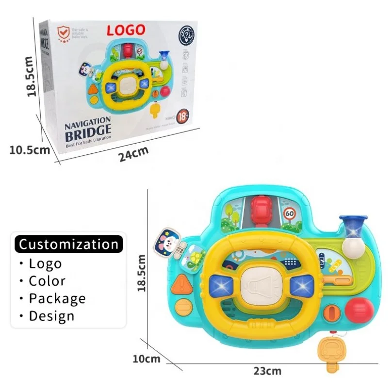 Multifunctional Steering Wheel Toy Baby Electronic Driving Simulator Steering Wheel for Back Seat Educational toys