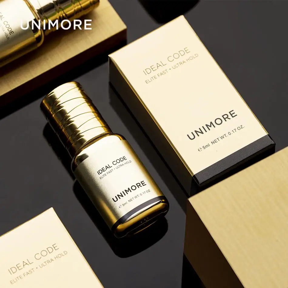 Unimore good oem diy trade mega darkness uv eyelash wand glue primer gold private label eyelash extension high quality glue USA
