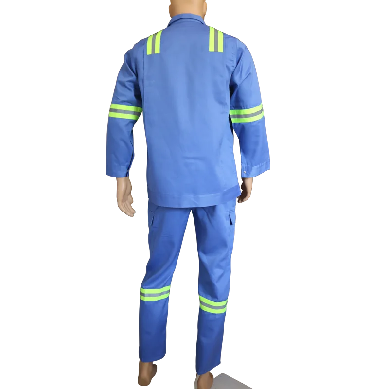 FLYTON Safety Protective Mens Construction Workwear Pants&Shirt with reflector FT-1328R-Y Royal Blue G