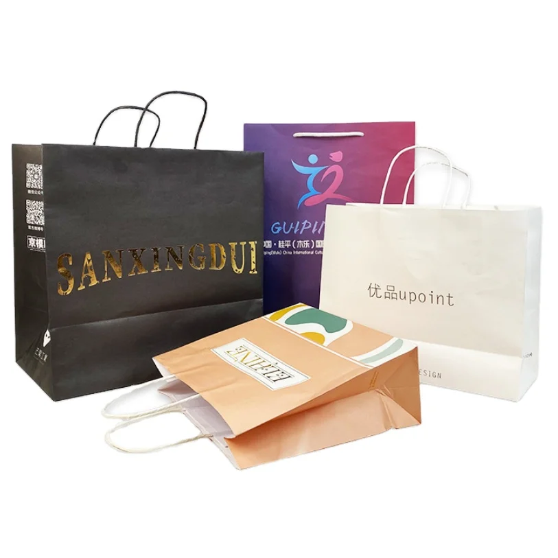 Creative Art Paper Carry Bag Commercial Shopping Kraft Paper Handbag