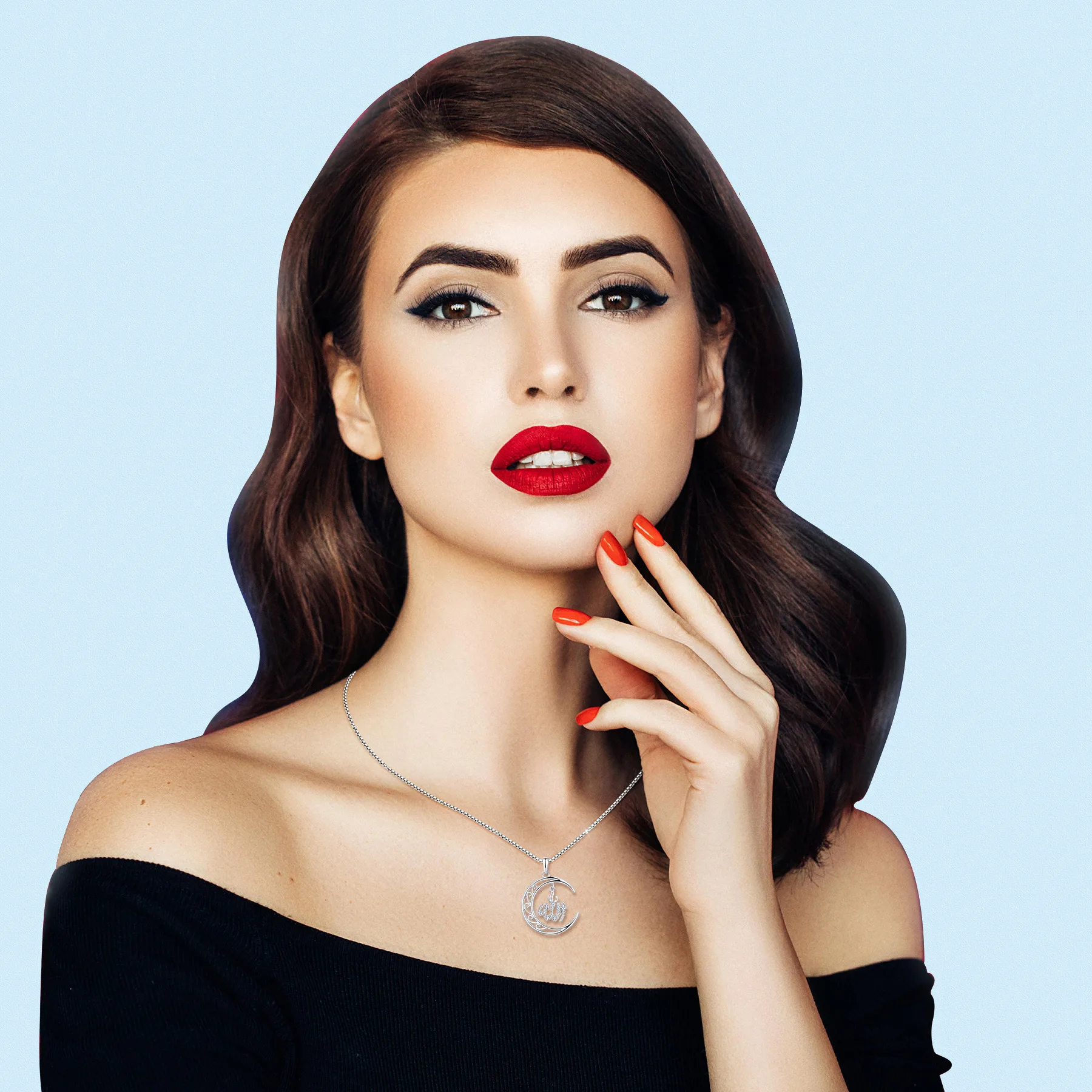 Yh Jewellery 925 Sterling Silver Islamic Pendant Religious Muslim Moon Yogo Pendant Jewelry