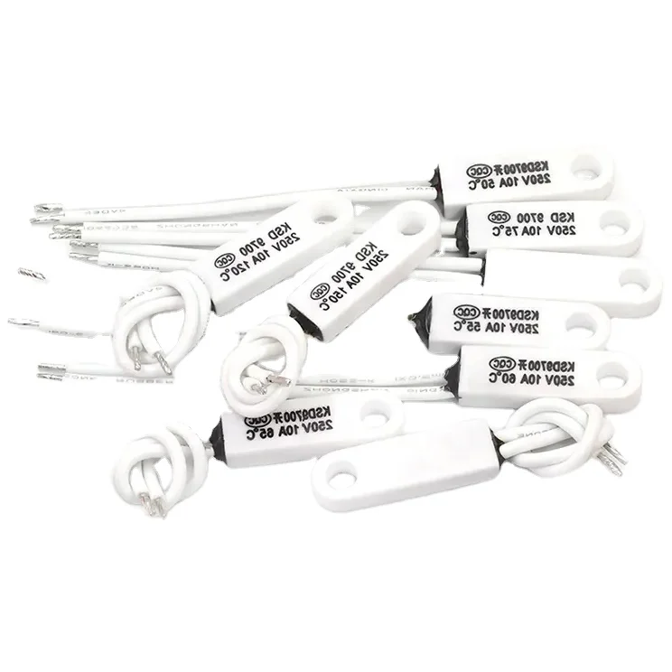 KSD9700 250V 5A Plastic / Bimetal Disc Temperature Switch N/C Thermostat Thermal Protector 15~70 degree centigrade Normal Close