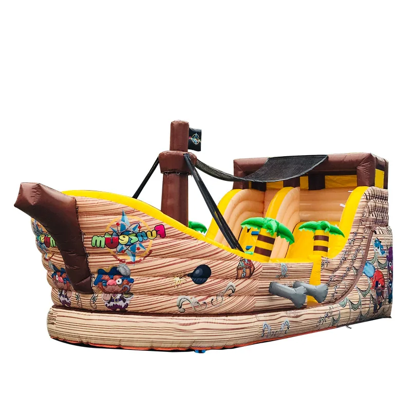 Популярный надувной замок для прыжков, надувной батут с пиратским кораблем