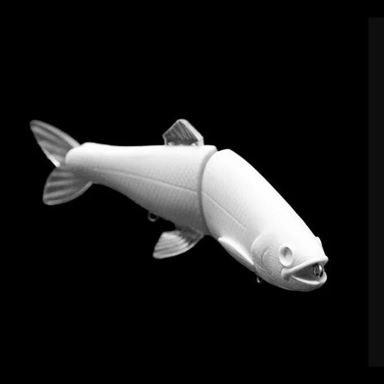Factory Wholesale Big Size  200mm 90g Free Sample Jointed Bait Unpainted Glide Bait Swimbait With Rubber Tail