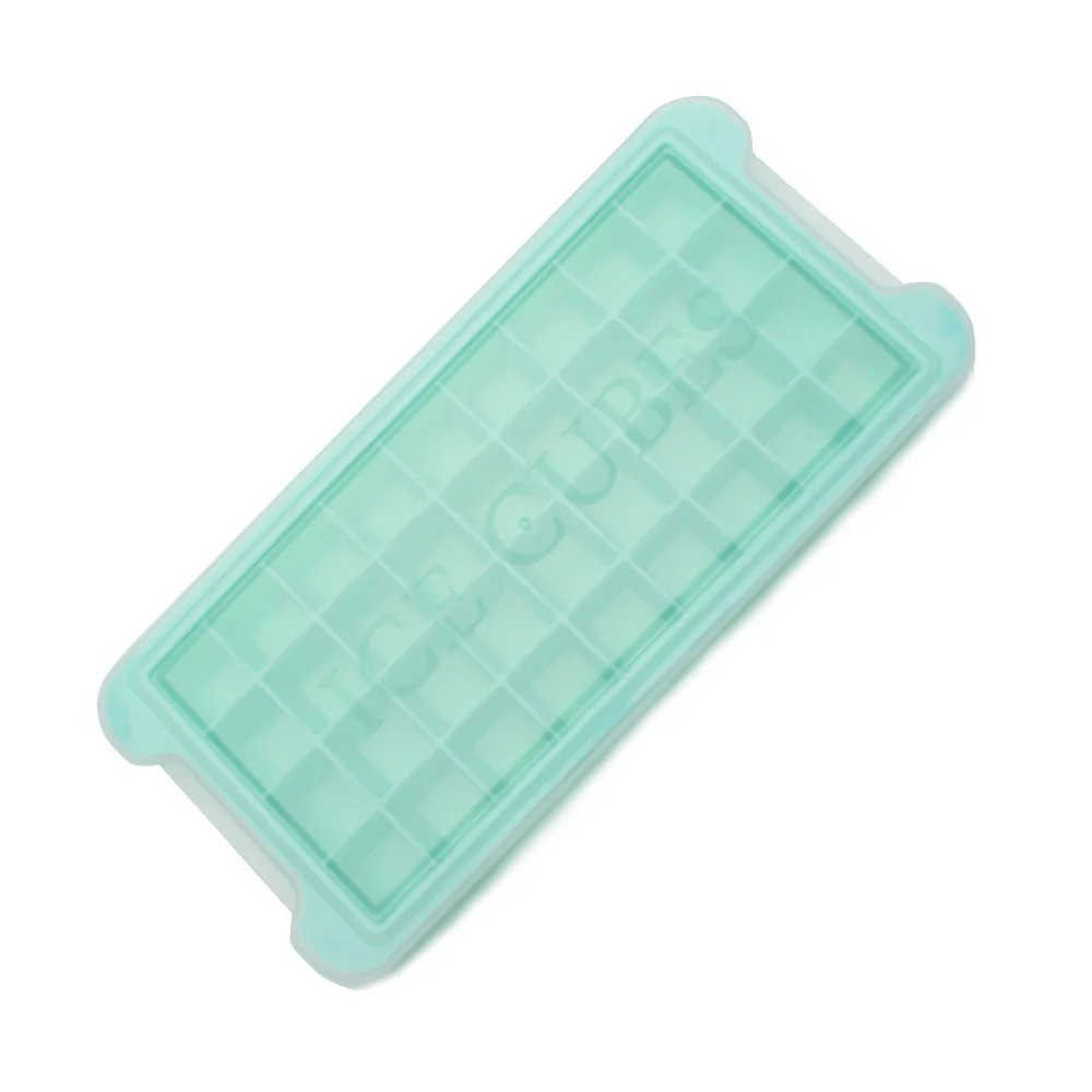 Creative 36 cavity square ice cube box with lid silicone ice cube tray