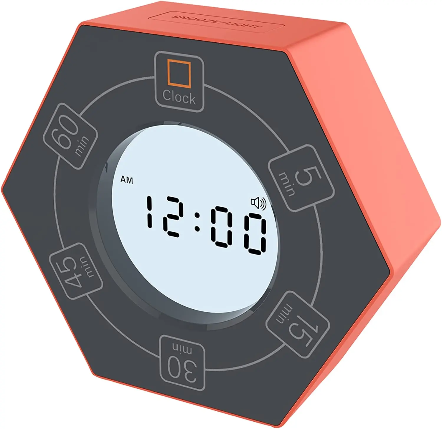 pink color Digital Study Count down Cooking Timer Magnetic LCD Large Display Kitchen Timer Hexagon Visual Flip Timer