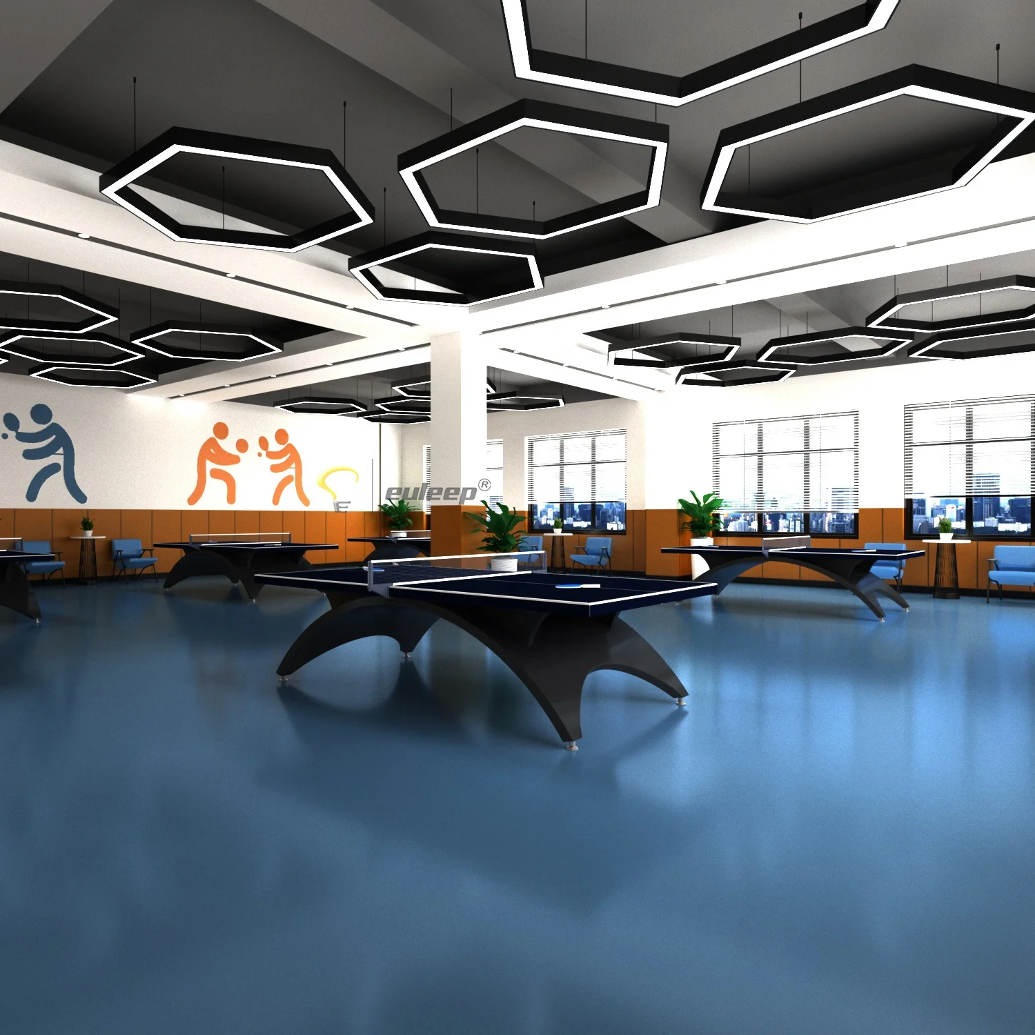 40w 4000k modern hexagon led linear light black ceiling pendant light for indoor lamp