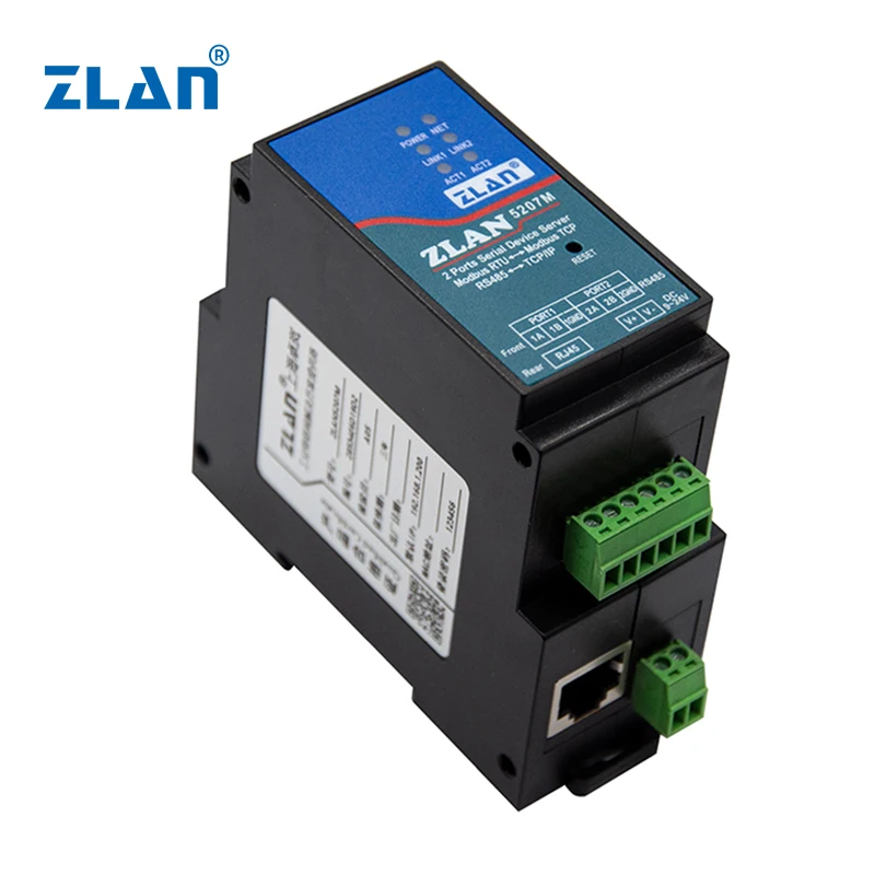 Multi channels ZLAN5207M small size guide rail MQTT serial server