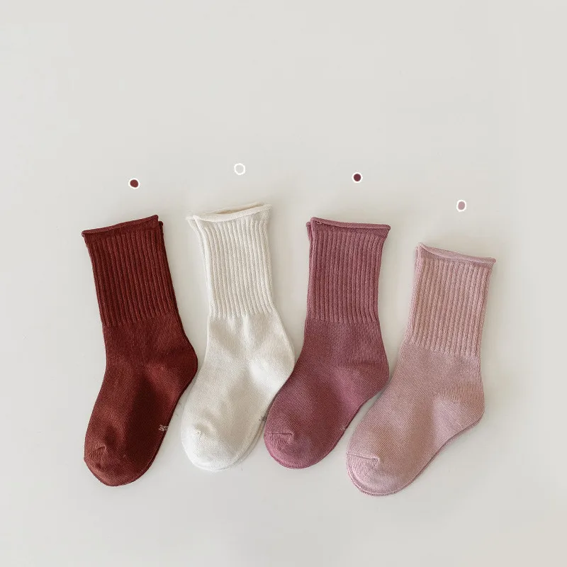 2021 wholesale boutique baby socks candy colors cotton crew socks for school children socks