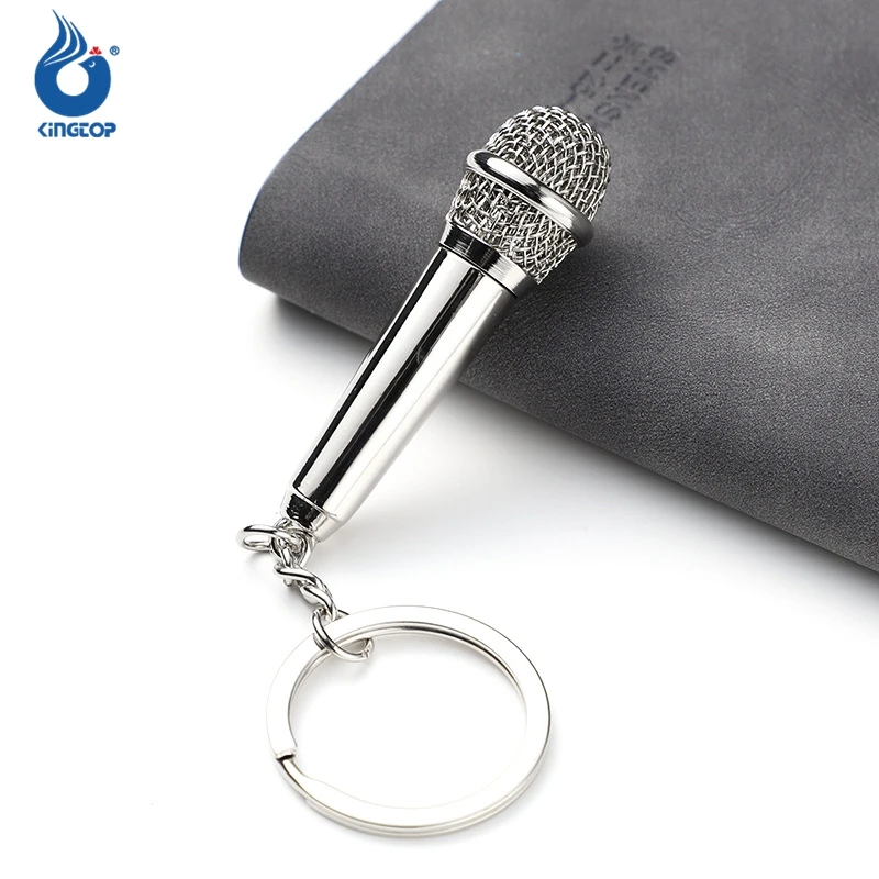 New Metal Keychain Creative Music Gifts Key Chain Key Ring Microphone Keychain Creative Fashion Key Chain