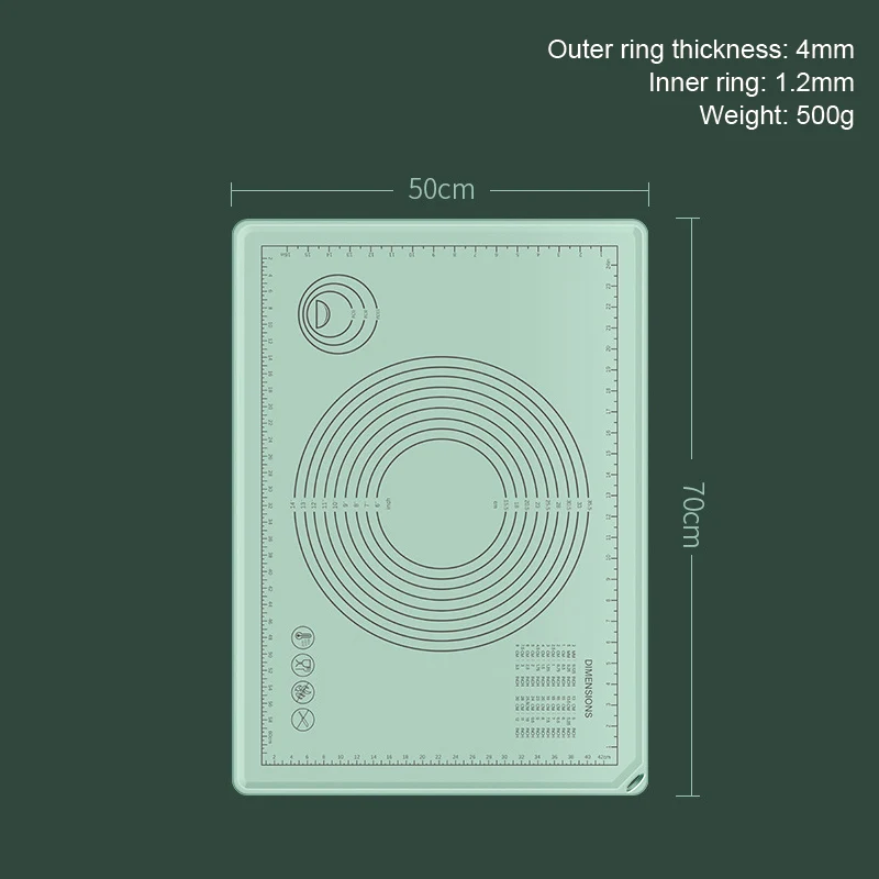 Food Grade Silicone Dough Rolling Kneading Mat Extra Large Non-stick Silicone Baking Mat With High Edge