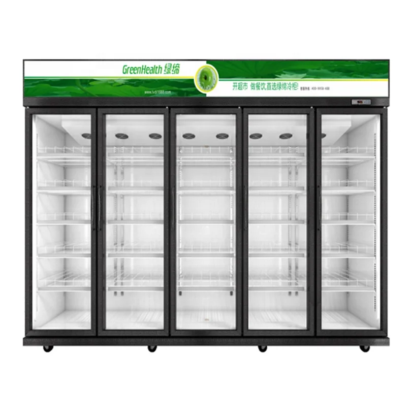 Brand new 2 glass door display cooler / used fridge/ beverage air commercial double door drink fridge