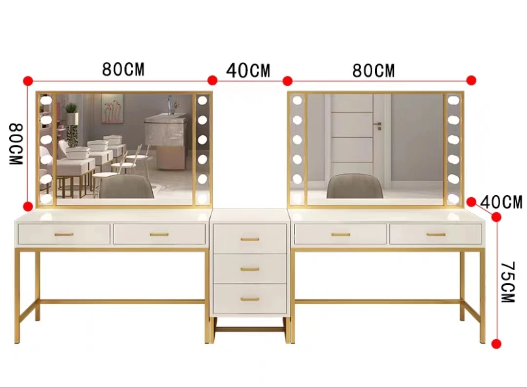 Light luxury makeup table studio makeup table with lamp