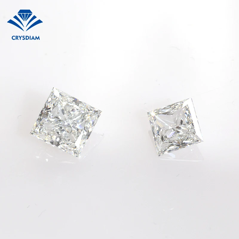 CRYSDIAM Princess Cut  VVS2 cvd diamond lab grown  cvd diamond 2 carat vvs cvd diamond