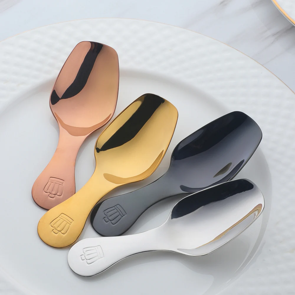Eco Friendly 304 Ice Cream Spoons Stainless Steel Ice Cream Scoop With Comfortable Handle