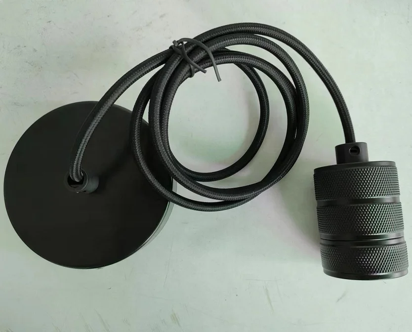 Hanging Pendant Lamp Cord Kit Ceiling Pendant Light Fixtures  E27 Screw Fitting Lamp Holder Light Bulb Holder with Fabric Cord