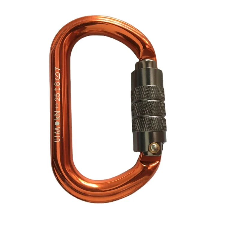 
Custom 25KN UIAA CE Certified Snap Hook Aluminum Locking shaped Carabiner Climbing 