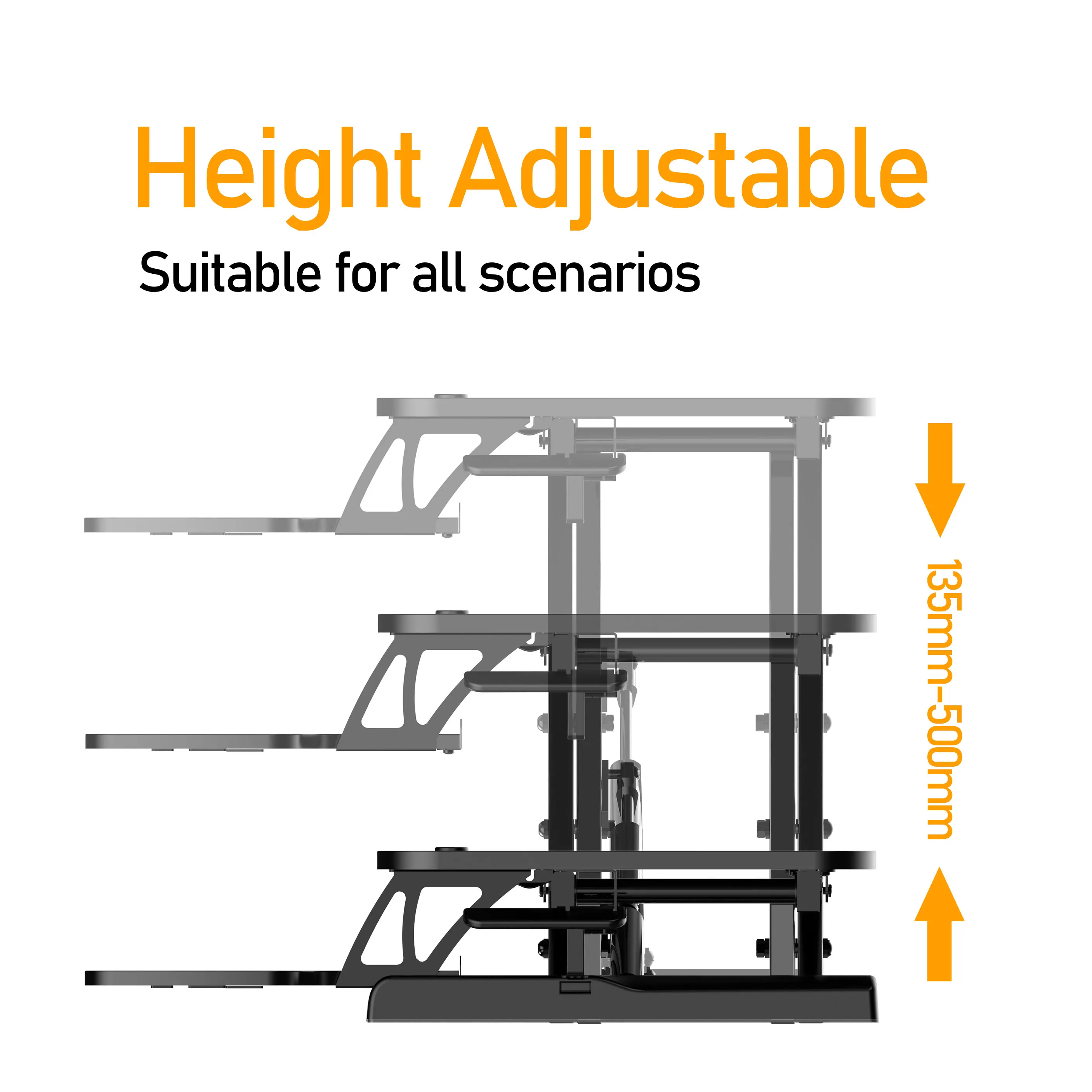 Office Height-Adjustable Laptop Standing Desk Sit To Stand up Computer Desk Converter