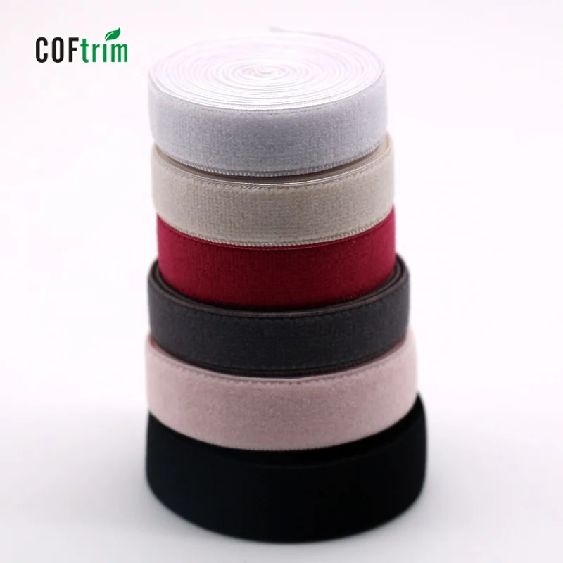 factory high quality elastic shoulder strap fashion single side velvet effect shoulder strap elastic bra strap for underwear