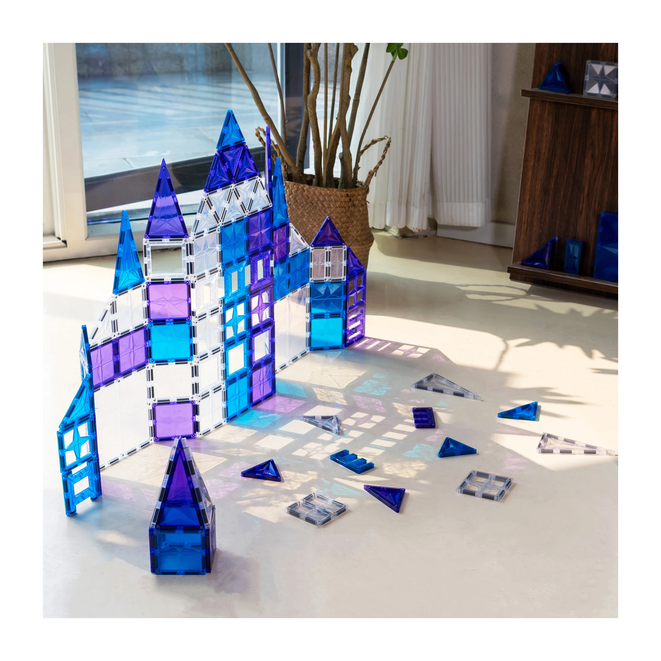 MNTL 120pcs Kids Educational Montessori Magnetic Intelligent Toys 3d Magnetic Construction Building Tiles For Kids