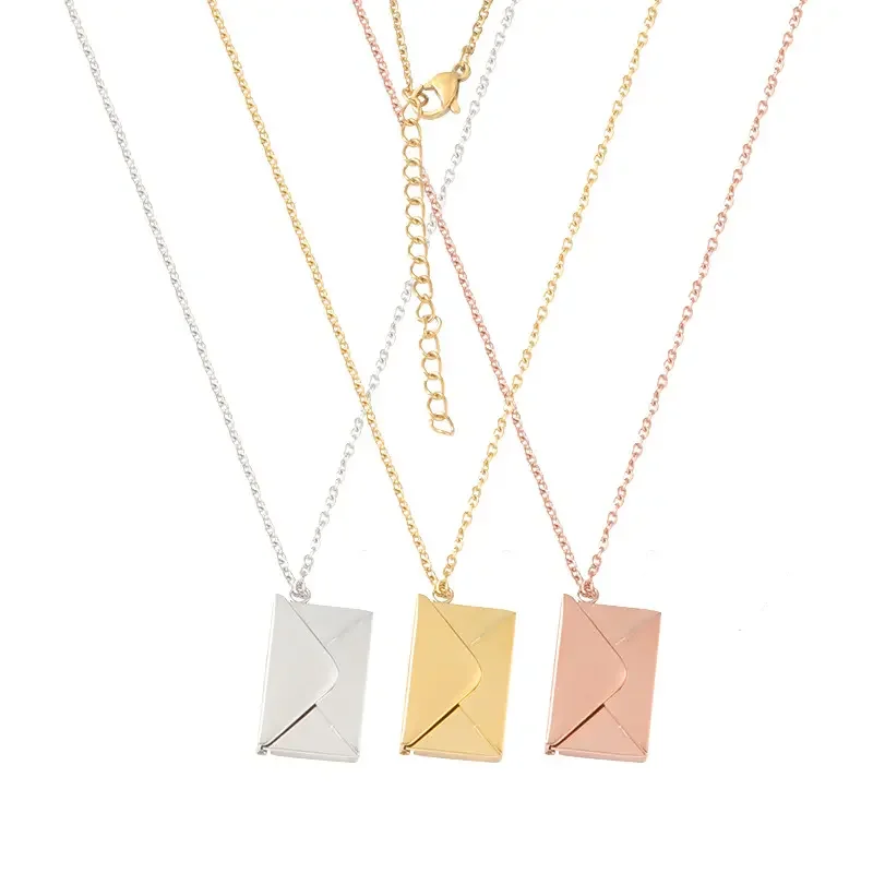Hot Sale Engraved Personalized Custom 3D necklace Stainless Steel Hidden photo Card Necklace for Women