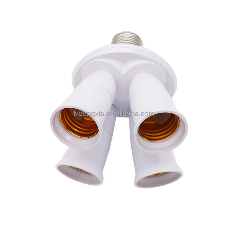 White E27 to 4 E27 Lampholder 1 to 4 Light Converter Socket Photo Studio 4E27 LED Bulb Lamp Bases 100V 230V PBT