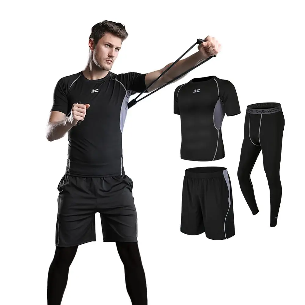 
5 Pcs Custom Men Running Clothing Sports Quick Dry Fitness Yoga Wear Sportswear Tracksuits 2021 New Design Gym sets 