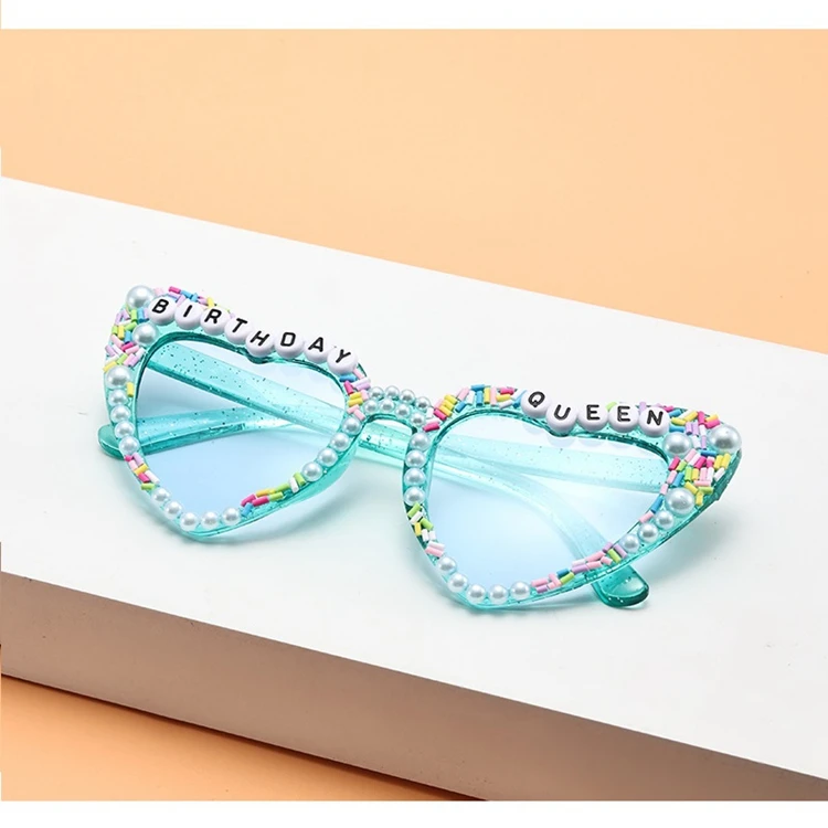 Hstyle Birthday Glasses for Women - Birthday Queen Pearl Diamond Sunglasses for Birthday Party Gifts Accessories Party Favors