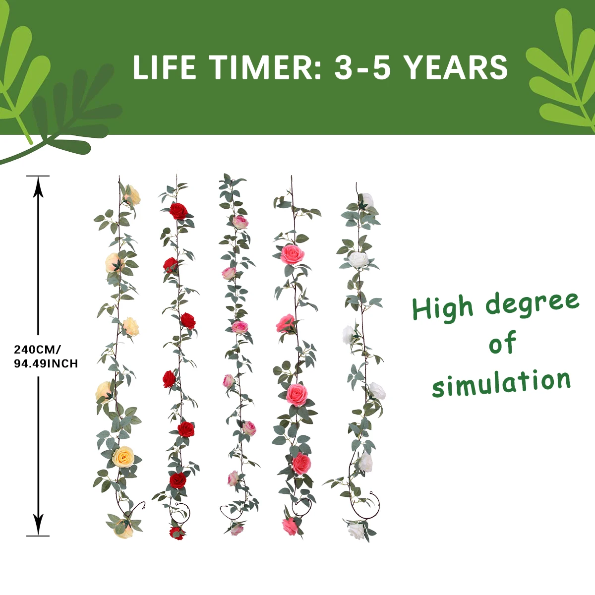 T-31/32/33/34/35 Factory Price Artificial Flowers Greenery Garland Floral Ivy with Mixed Roses Vine for Indoor Decoration