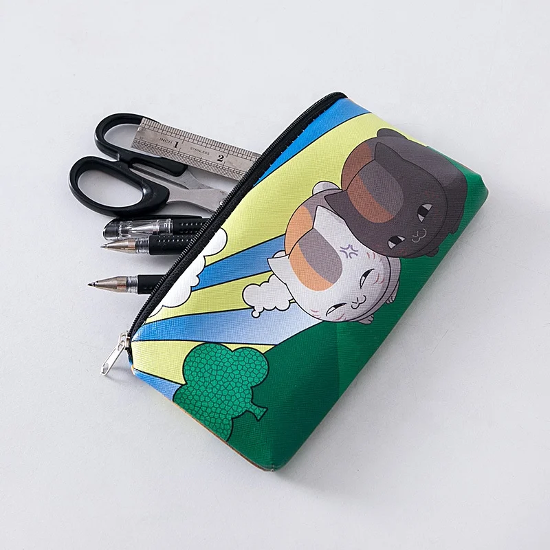 Trendy polyester printing cartoon boys school custom printing pencil case bag with zipper