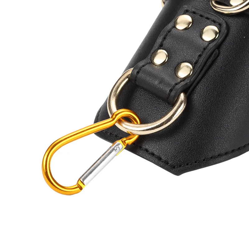 Bondage Gear Black PU Leather Handcuffs with Buckle Colorful BDSM Sex Toy Kit for Adults Including Chastity Belt