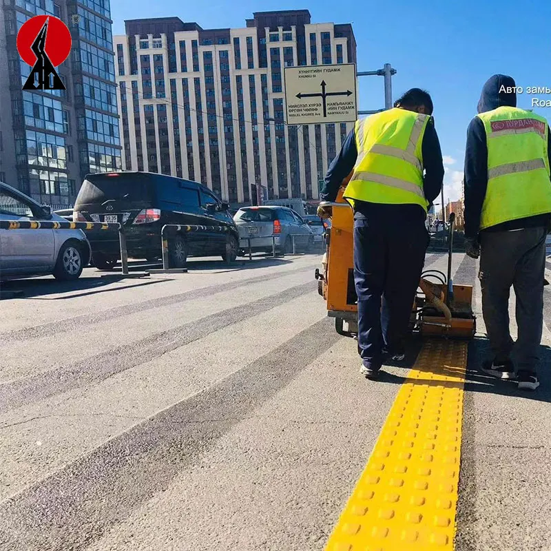 Adjustable micro glass beads manual road marking equipment rib convex line marking paint machine