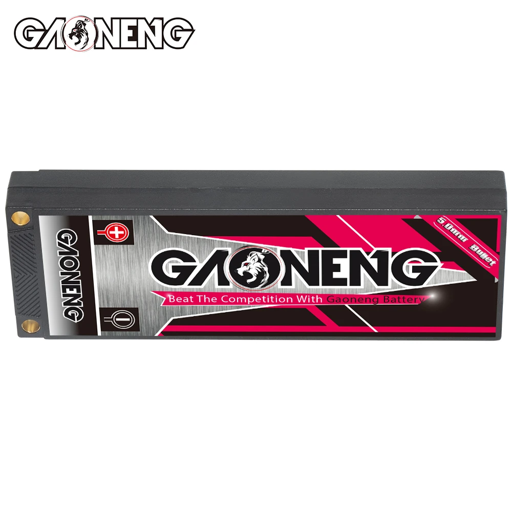 GNB GAONENG 6500MAH 2S HV 7.6V 150C RC LiPo Battery Ultra LCG 2S 5mm Built-in Bullet Hard Case Competition Pack 1/10 RC Car Boat