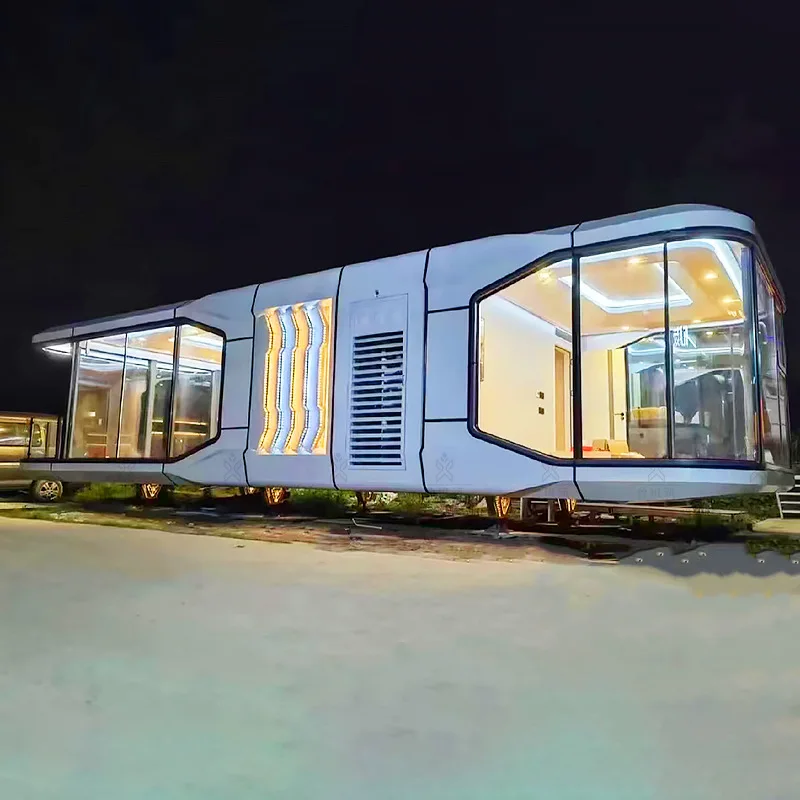 Economic Smart Removable Homes Prefab Luxury Container Capsule House Space With Kitchen And Soundproof Villa Capsule Room