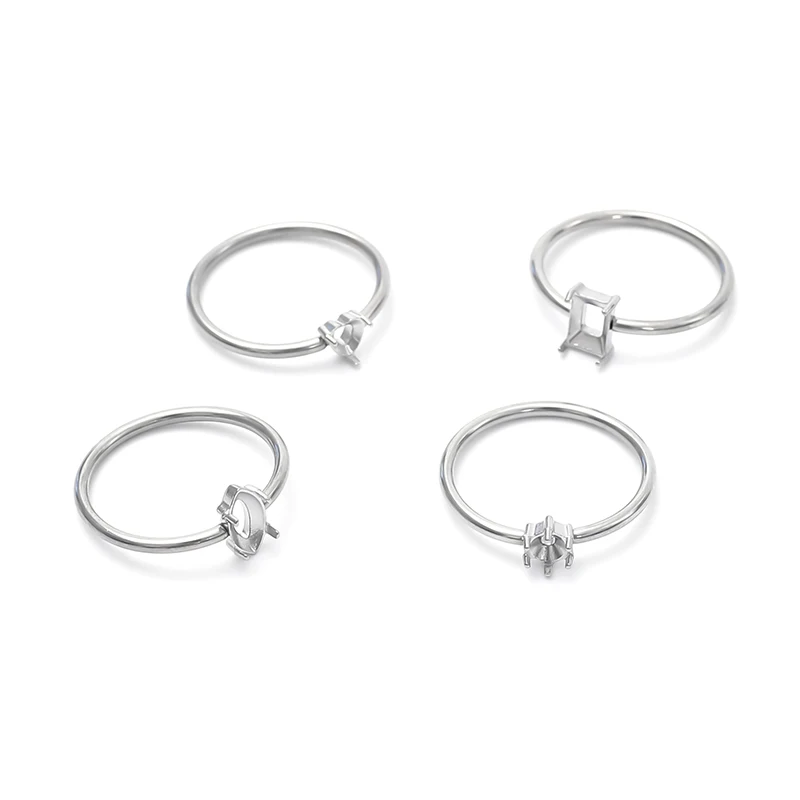 Cheap wholesale stainless steel gemstone/White stone /316 Ring base for men and women/Unisex diy