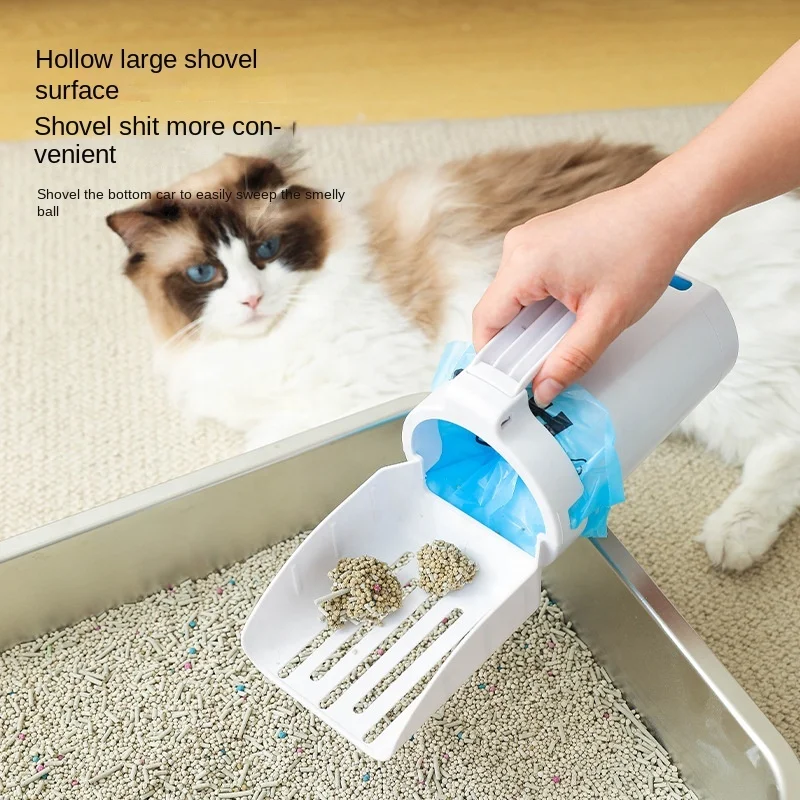 Integrated Eco-Friendly Plastic Cat Litter Shovel Pet Toilet Picker Tool for Cat Dung Shovel Artifact Cat Waste Disposal