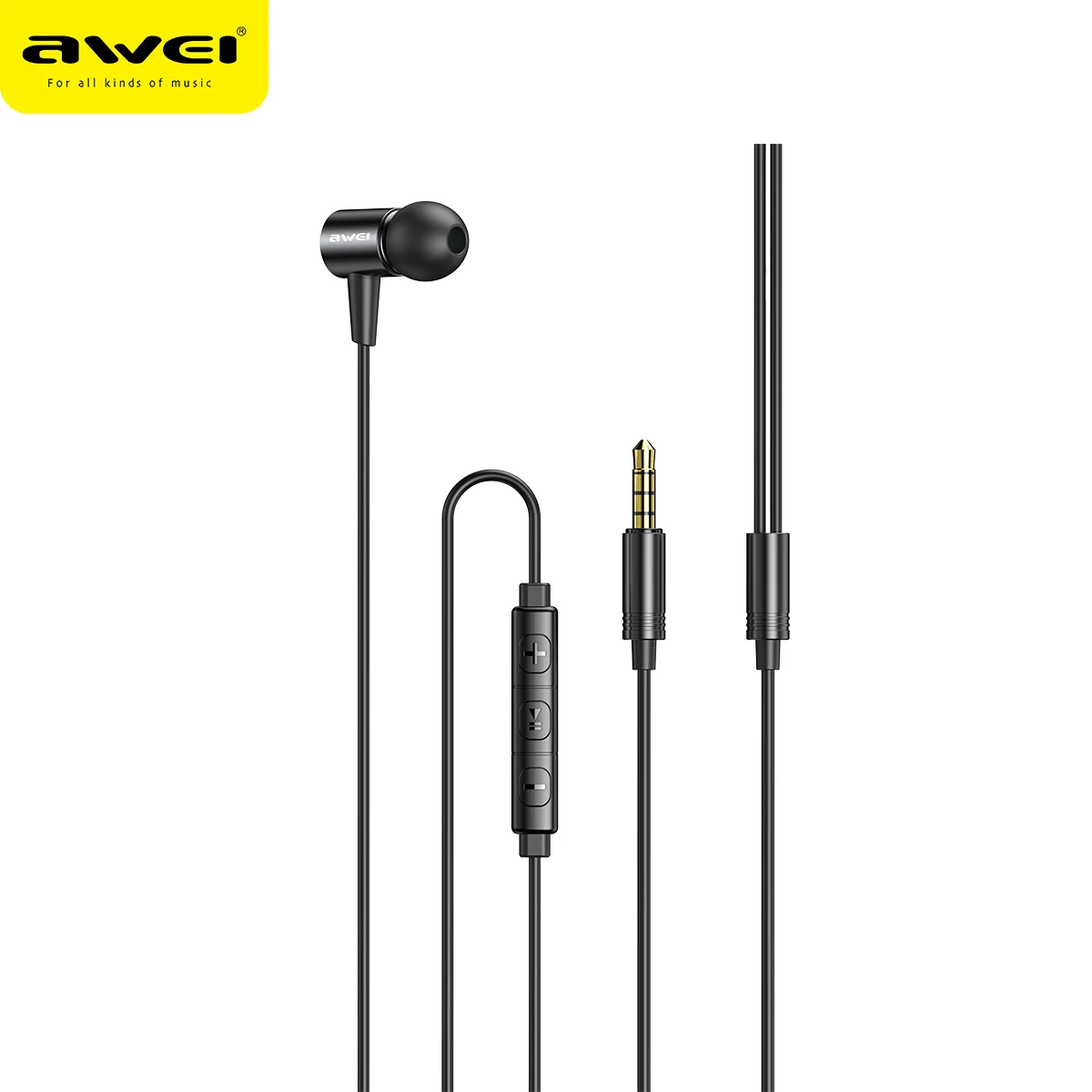 2020 new arrival AWEI L2 wired earphones headphone mobile earphone with mic